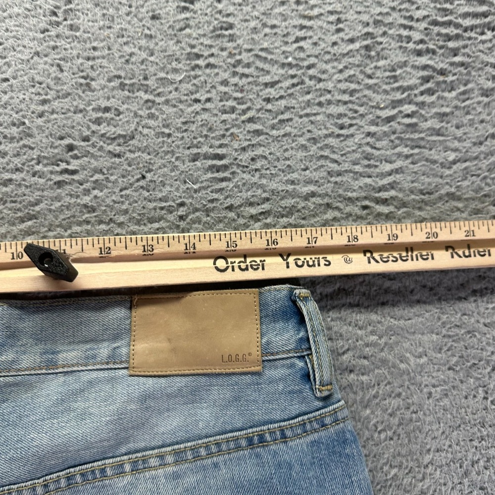 H&M L.O.G.G. Jeans Mens 34x32 Blue Cotton Denim Straight Travel Faded Button-Fly - Picture 8 of 11